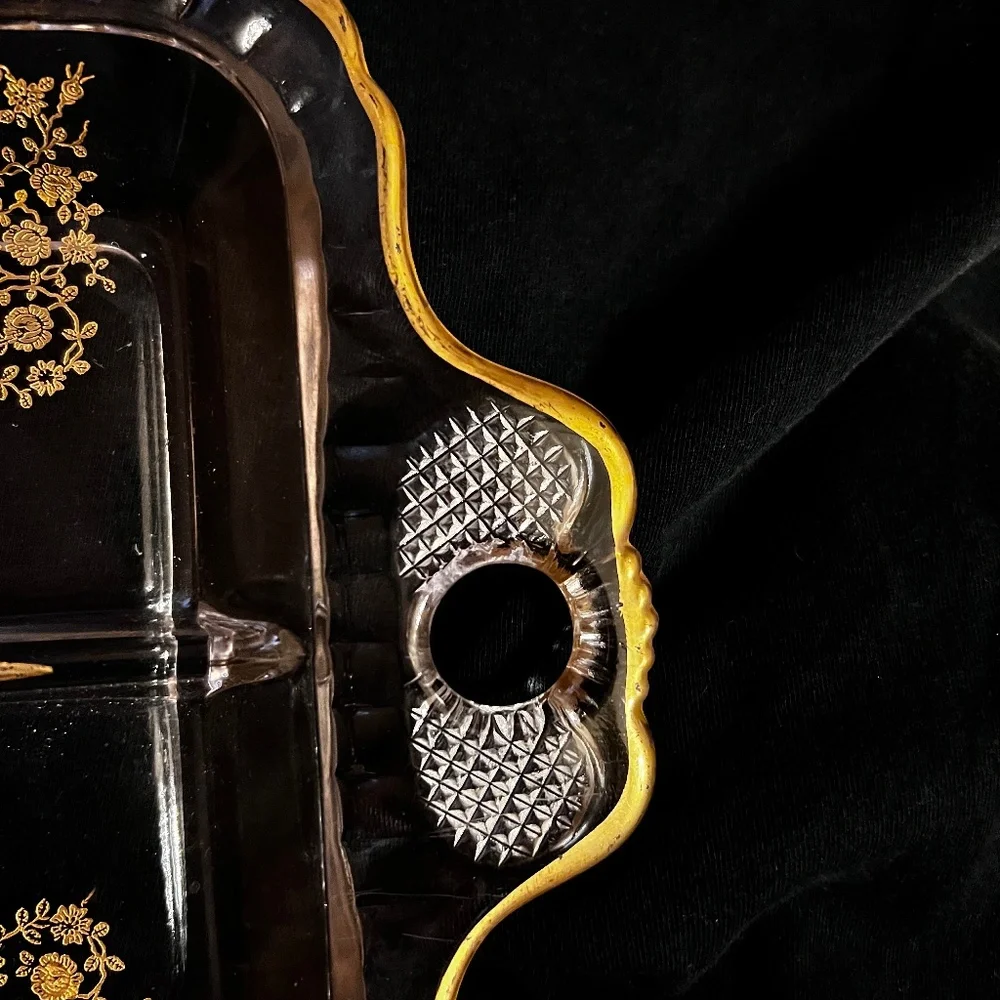 Glastonbury Lotus Crystal Rose Bud Relish Tray - Picture 3 of 7